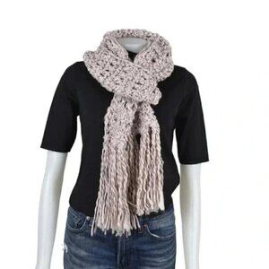 NWT American Eagle Handknit Scarf Loose Knit Pink  Grey